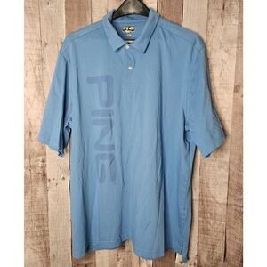 PING Performance Golf Blue Short Sleeve Polo Shirt Cotton GIFT Men's XL